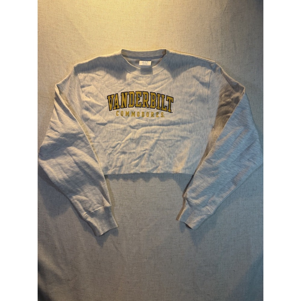 Champion Reverse Weave Vanderbilt Commodores Cropped Sweatshirt Grey Womens M